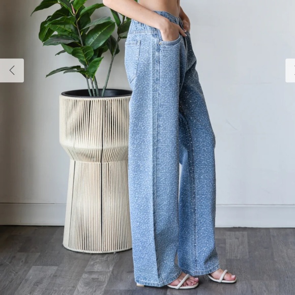 Oli and Hali “ Dolly ” Oli & Hali RHINESTONE EMBELLISHED DENIM JEANS 39 - Picture 5 of 9